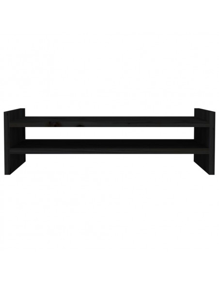 Supporto per Monitor Nero 50x27x15 cm in Legno Massello di Pino
