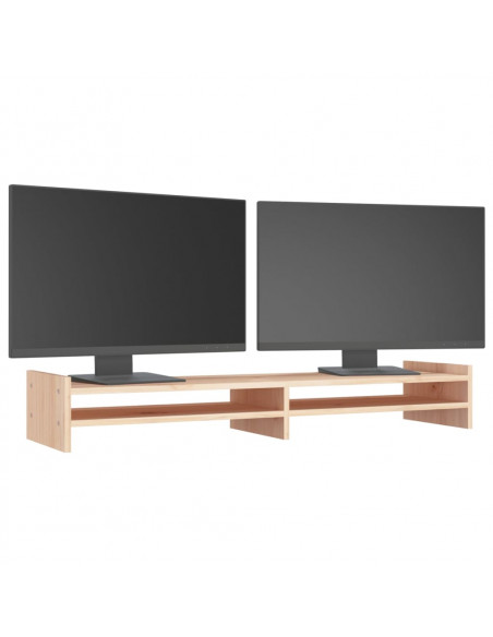 Supporto per Monitor 100x27x15cm in Legno Massello di Pino