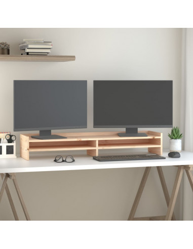Supporto per Monitor 100x24x16 cm in Legno Massello di Pino