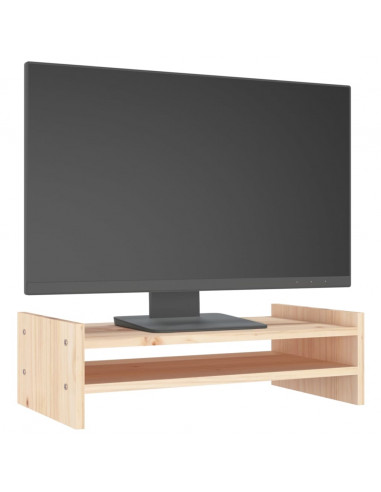 Supporto per Monitor 50x27x15 cm in Legno Massello di Pino