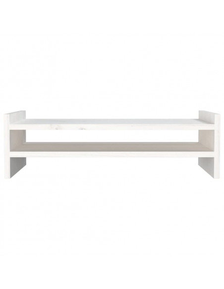 Supporto per Monitor Bianco 50x27x15 cm Legno Massello di Pino