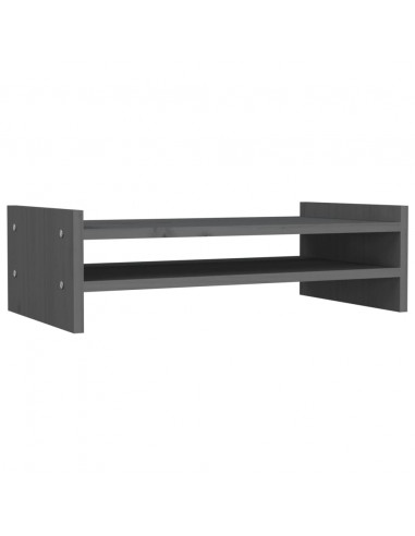 Supporto per Monitor Grigio 50x27x15 cm Legno Massello di Pino
