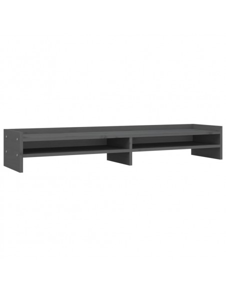 Supporto per Monitor Grigio 100x24x16 cm Legno Massello di Pino