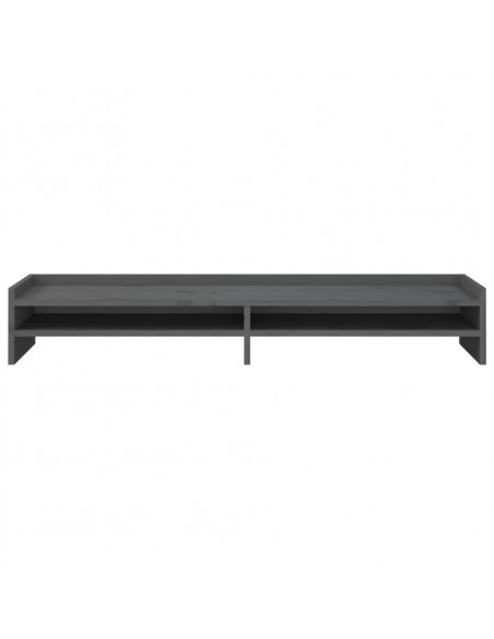 Supporto per Monitor Grigio 100x24x16 cm Legno Massello di Pino