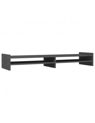 Supporto per Monitor Grigio 100x27x15 cm Legno Massello di Pino
