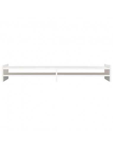 Supporto per Monitor Bianco 100x27x15 cm Legno Massello di Pino