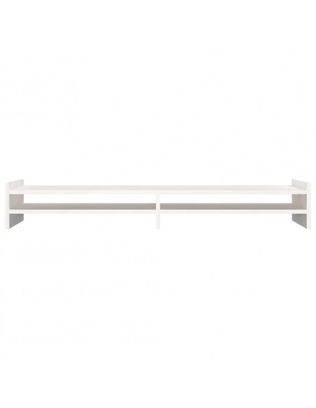 Supporto per Monitor Bianco 100x27x15 cm Legno Massello di Pino