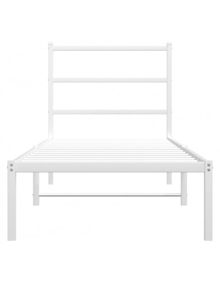 Giroletto con Testiera Metallo Bianco 80x200 cm
