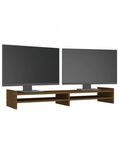 Supporto per Monitor Miele 100x27x15 cm Legno Massello di Pino