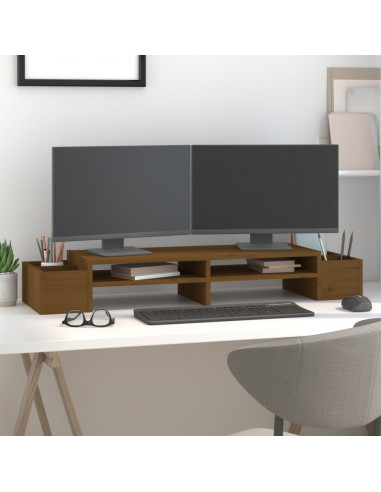 Supporto per Monitor Miele 100x27,5x15cm Legno Massello di Pino
