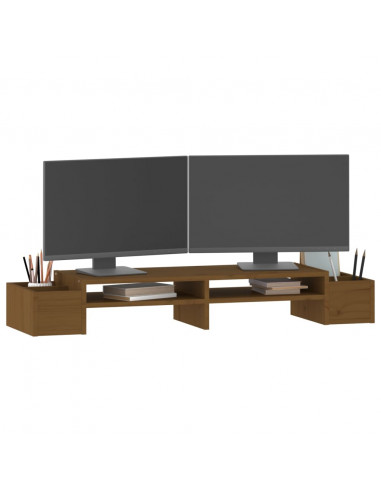 Supporto per Monitor Miele 100x27,5x15cm Legno Massello di Pino