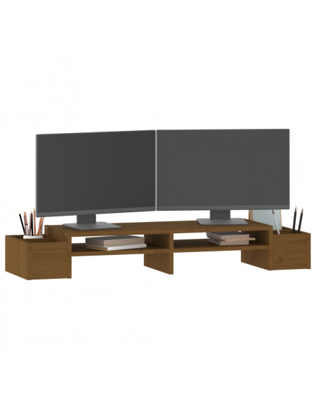 Supporto per Monitor Miele 100x27,5x15cm Legno Massello di Pino