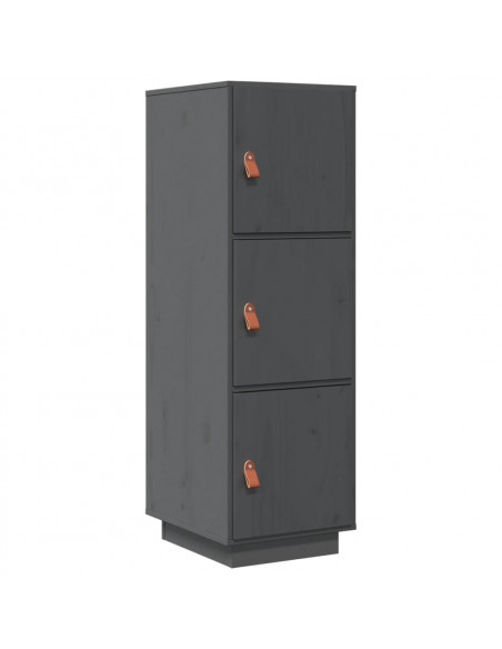 Credenza Grigia 34x40x108,5 cm in Legno Massello di Pino