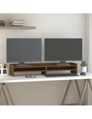 Supporto per Monitor Miele 100x24x16 cm Legno Massello di Pino