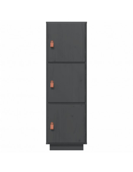 Credenza Grigia 34x40x108,5 cm in Legno Massello di Pino