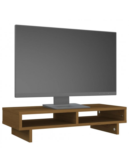 Supporto per Monitor Miele 60x27x14 cm Legno Massello di Pino