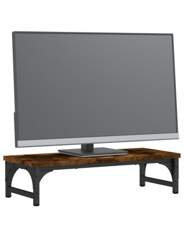 Supporto per Monitor Rovere Fumo 55x23x14 cm Legno Multistrato