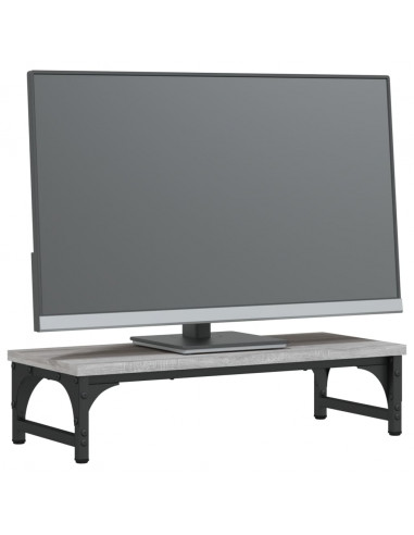 Supporto per Monitor Grigio Sonoma 55x23x14cm Legno Multistrato