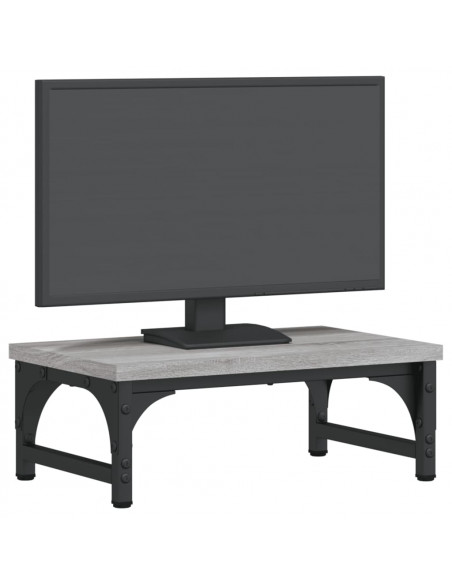 Supporto per Monitor Grigio Sonoma 37x23x14cm Legno Multistrato
