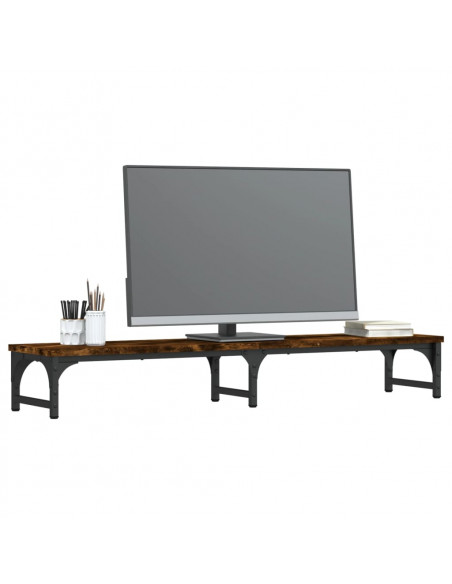Supporto Monitor Rovere Fumo 105x23x15,5 cm Legno Multistrato