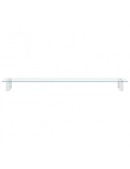 Supporto per Monitor Bianco 100x20x8cm Vetro Temperato Metallo