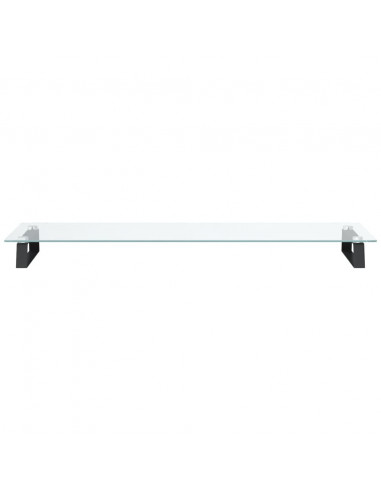 Supporto per Monitor Nero 100x35x8cm Vetro Temperato e Metallo