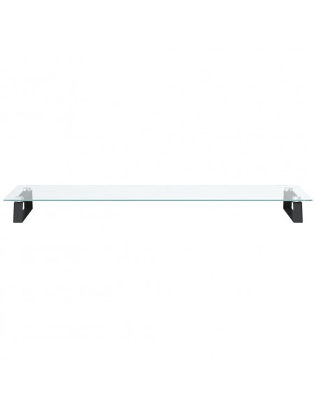 Supporto per Monitor Nero 100x35x8cm Vetro Temperato e Metallo