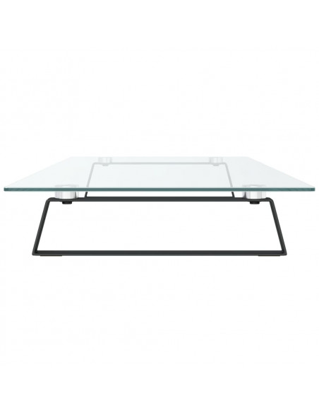Supporto per Monitor Nero 100x35x8cm Vetro Temperato e Metallo