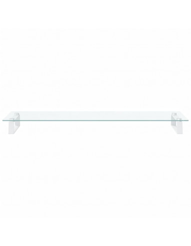 Supporto per Monitor Bianco 100x35x8cm Vetro Temperato Metallo