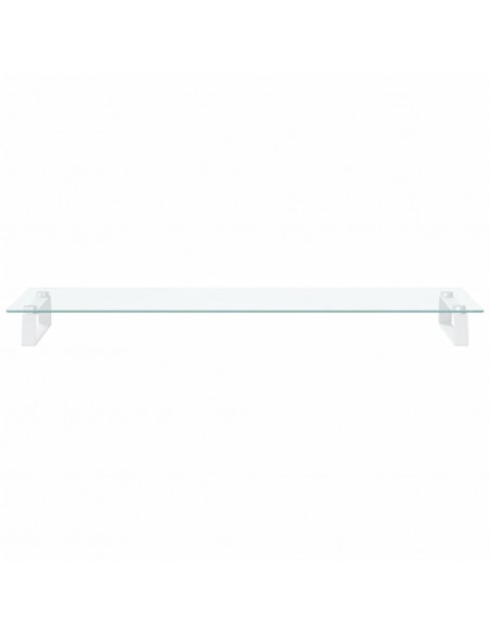 Supporto per Monitor Bianco 100x35x8cm Vetro Temperato Metallo