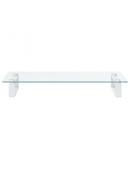 Supporto per Monitor Bianco 60x35x8cm Vetro Temperato e Metallo