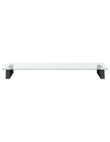 Supporto per Monitor Nero 80x35x8cm Vetro Temperato e Metallo