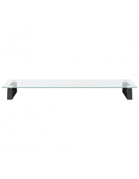 Supporto per Monitor Nero 80x35x8cm Vetro Temperato e Metallo