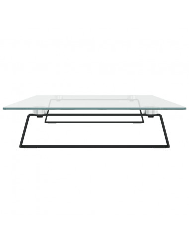 Supporto per Monitor Nero 80x35x8cm Vetro Temperato e Metallo