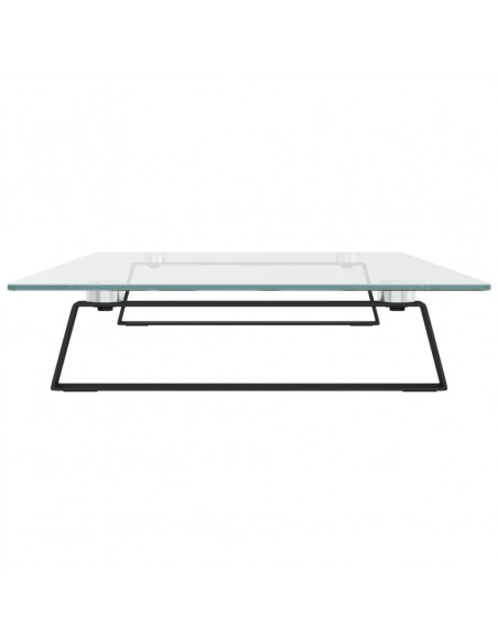 Supporto per Monitor Nero 80x35x8cm Vetro Temperato e Metallo