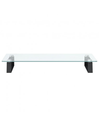 Supporto per Monitor Nero 60x35x8cm Vetro Temperato e Metallo
