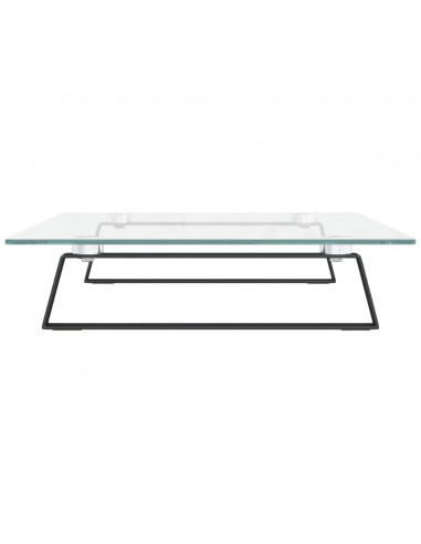 Supporto per Monitor Nero 60x35x8cm Vetro Temperato e Metallo