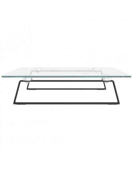 Supporto per Monitor Nero 60x35x8cm Vetro Temperato e Metallo