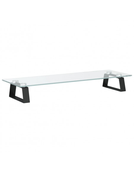Supporto per Monitor Nero 60x20x8cm Vetro Temperato e Metallo