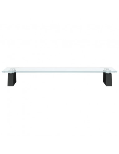 Supporto per Monitor Nero 60x20x8cm Vetro Temperato e Metallo