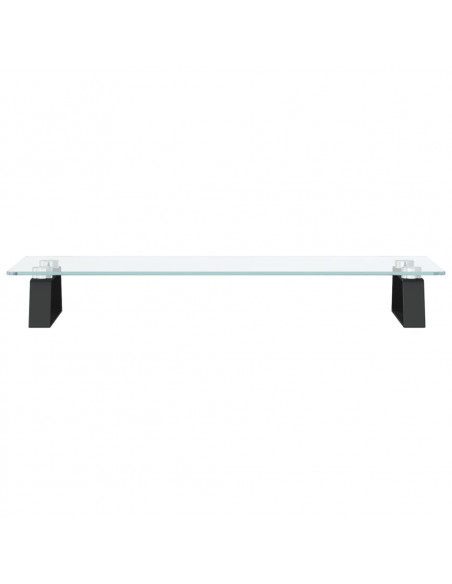 Supporto per Monitor Nero 60x20x8cm Vetro Temperato e Metallo