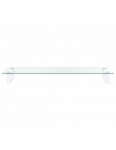 Supporto per Monitor Bianco 80x35x8cm Vetro Temperato e Metallo