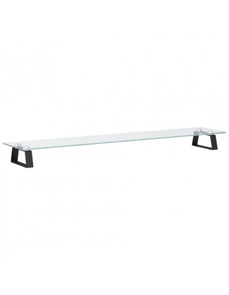 Supporto per Monitor Nero 100x20x8cm Vetro Temperato e Metallo