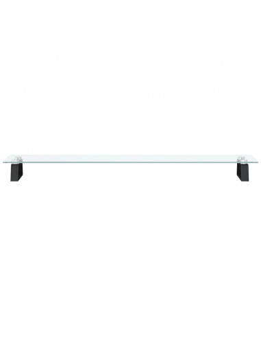 Supporto per Monitor Nero 100x20x8cm Vetro Temperato e Metallo