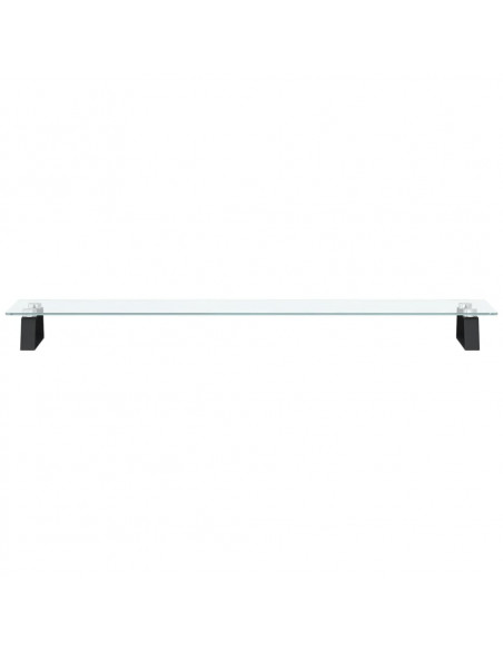 Supporto per Monitor Nero 100x20x8cm Vetro Temperato e Metallo