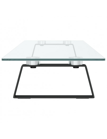 Supporto per Monitor Nero 100x20x8cm Vetro Temperato e Metallo