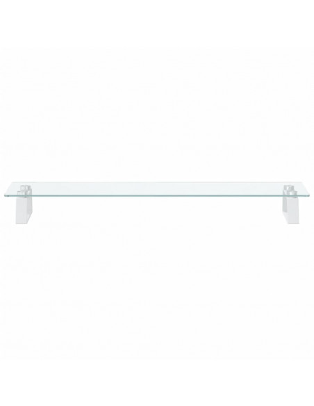 Supporto per Monitor Bianco 80x20x8cm Vetro Temperato e Metallo
