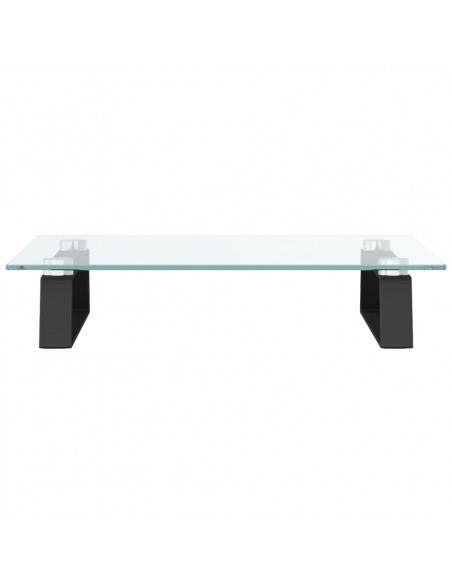 Supporto per Monitor Nero 40x35x8cm Vetro Temperato e Metallo
