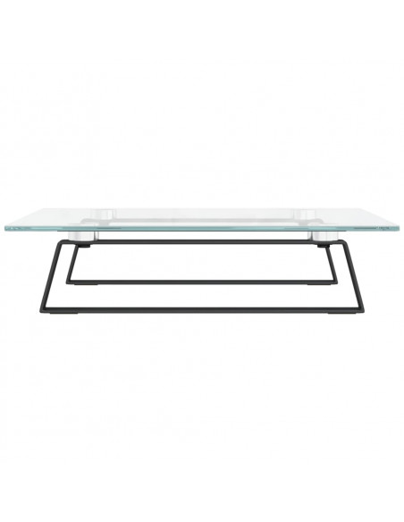 Supporto per Monitor Nero 40x35x8cm Vetro Temperato e Metallo