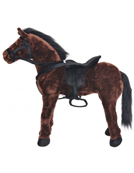 Cavallo in Peluche in Piedi Marrone Scuro XXL